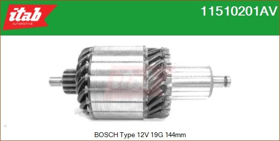 ITAB AUTOMOTIVE 11510201AV - Induit, démarreur cwaw.fr