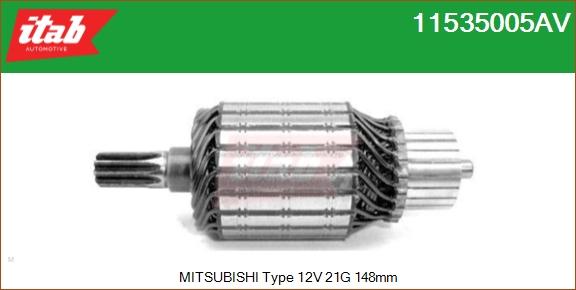 ITAB AUTOMOTIVE 11535005AV - Induit, démarreur cwaw.fr