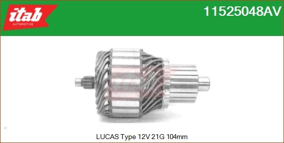 ITAB AUTOMOTIVE 11525048AV - Induit, démarreur cwaw.fr