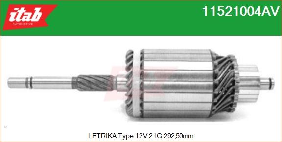 ITAB AUTOMOTIVE 11521004AV - Induit, démarreur cwaw.fr