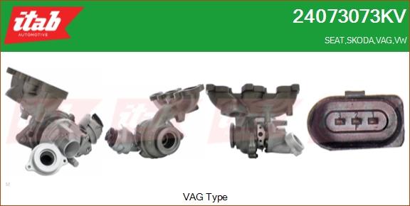 ITAB AUTOMOTIVE 24073073KV - Turbocompresseur, suralimentation cwaw.fr