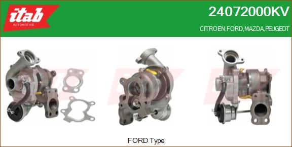 ITAB AUTOMOTIVE 24072000KV - Turbocompresseur, suralimentation cwaw.fr