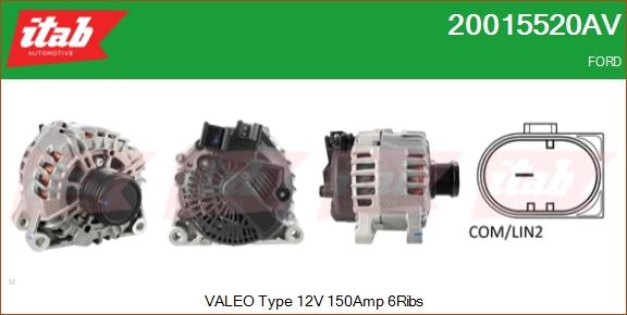 ITAB AUTOMOTIVE 20015520AV - Alternateur cwaw.fr