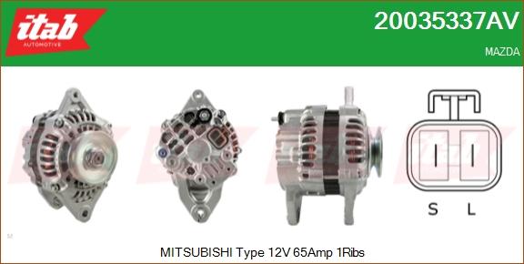 ITAB AUTOMOTIVE 20035337AV - Alternateur cwaw.fr