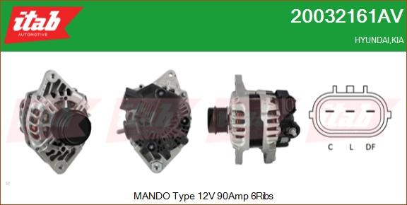 ITAB AUTOMOTIVE 20032161AV - Alternateur cwaw.fr