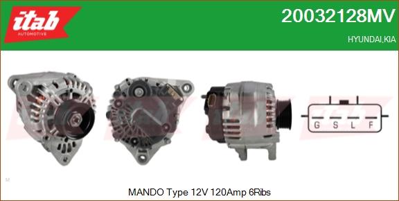 ITAB AUTOMOTIVE 20032128MV - Alternateur cwaw.fr