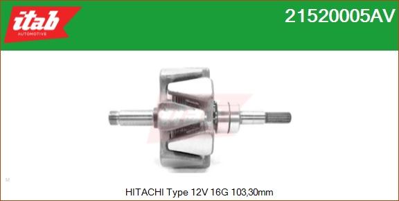 ITAB AUTOMOTIVE 21520005AV - Rotor, alternateur cwaw.fr