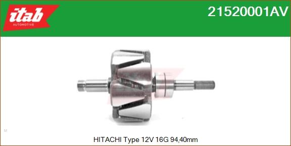 ITAB AUTOMOTIVE 21520001AV - Rotor, alternateur cwaw.fr