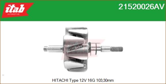 ITAB AUTOMOTIVE 21520026AV - Rotor, alternateur cwaw.fr