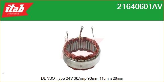 ITAB AUTOMOTIVE 21640601AV - Stator, alternateur cwaw.fr