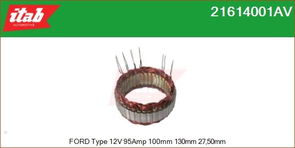 ITAB AUTOMOTIVE 21614001AV - Stator, alternateur cwaw.fr