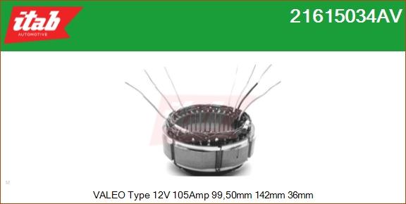 ITAB AUTOMOTIVE 21615034AV - Stator, alternateur cwaw.fr