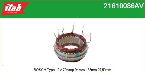 ITAB AUTOMOTIVE 21610086AV - Stator, alternateur cwaw.fr