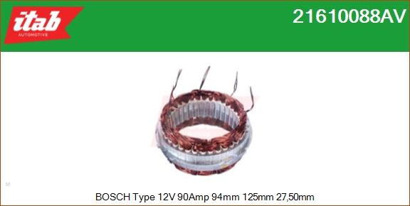 ITAB AUTOMOTIVE 21610088AV - Stator, alternateur cwaw.fr