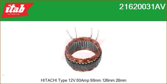 ITAB AUTOMOTIVE 21620031AV - Stator, alternateur cwaw.fr