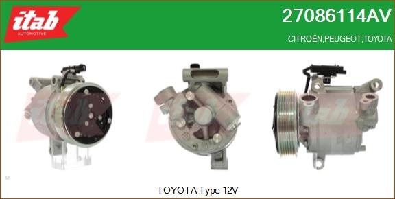 ITAB AUTOMOTIVE 27086114AV - Compresseur, climatisation cwaw.fr