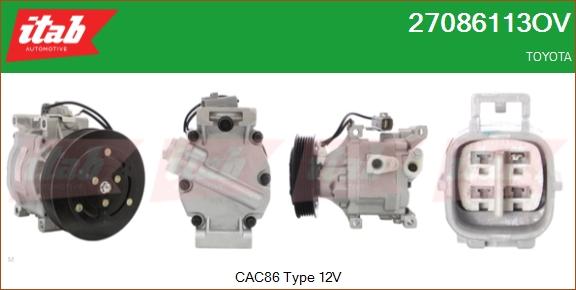 ITAB AUTOMOTIVE 27086113OV - Compresseur, climatisation cwaw.fr