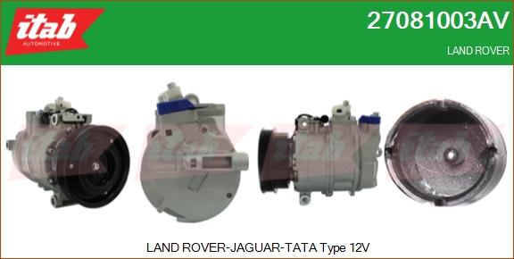 ITAB AUTOMOTIVE 27081003AV - Compresseur, climatisation cwaw.fr