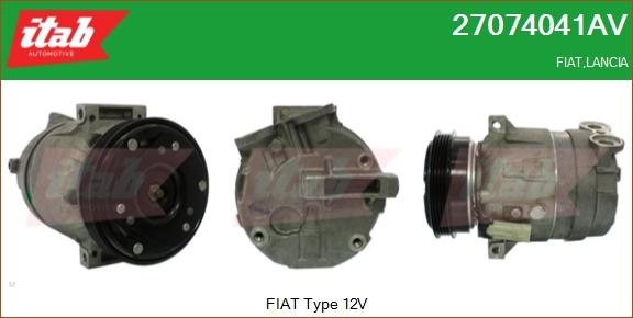 ITAB AUTOMOTIVE 27074041AV - Compresseur, climatisation cwaw.fr