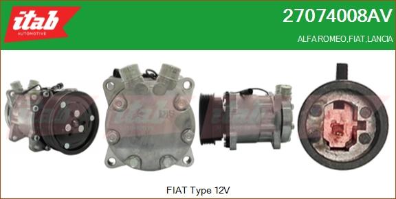 ITAB AUTOMOTIVE 27074008AV - Compresseur, climatisation cwaw.fr