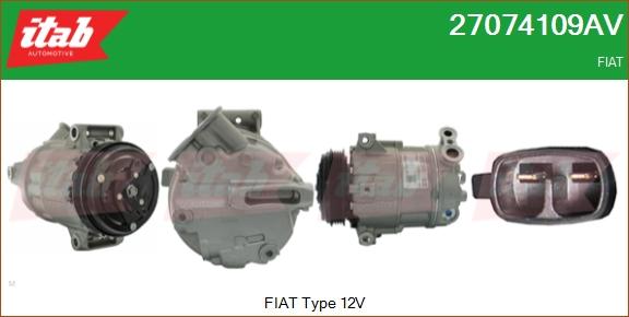 ITAB AUTOMOTIVE 27074109AV - Compresseur, climatisation cwaw.fr