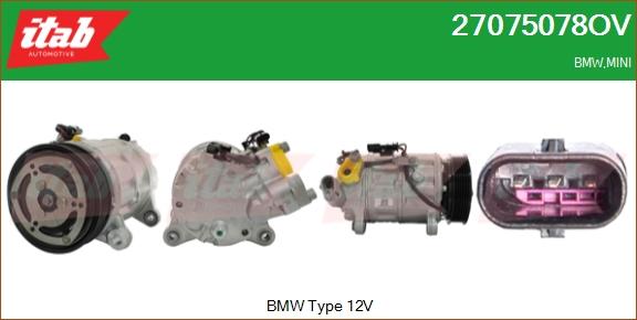 ITAB AUTOMOTIVE 27075078OV - Compresseur, climatisation cwaw.fr