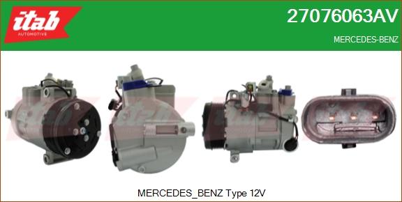 ITAB AUTOMOTIVE 27076063AV - Compresseur, climatisation cwaw.fr