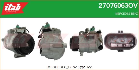 ITAB AUTOMOTIVE 27076063OV - Compresseur, climatisation cwaw.fr