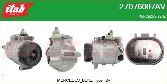 ITAB AUTOMOTIVE 27076007AV - Compresseur, climatisation cwaw.fr