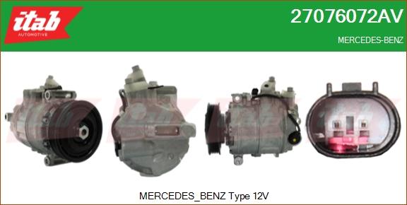 ITAB AUTOMOTIVE 27076072AV - Compresseur, climatisation cwaw.fr