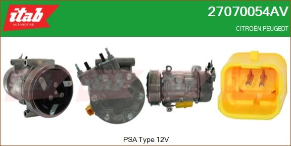 ITAB AUTOMOTIVE 27070054AV - Compresseur, climatisation cwaw.fr