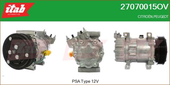 ITAB AUTOMOTIVE 27070015OV - Compresseur, climatisation cwaw.fr