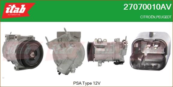 ITAB AUTOMOTIVE 27070010AV - Compresseur, climatisation cwaw.fr