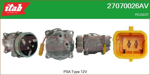 ITAB AUTOMOTIVE 27070026AV - Compresseur, climatisation cwaw.fr
