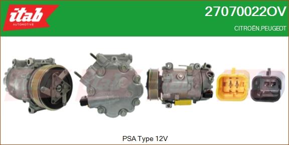 ITAB AUTOMOTIVE 27070022OV - Compresseur, climatisation cwaw.fr