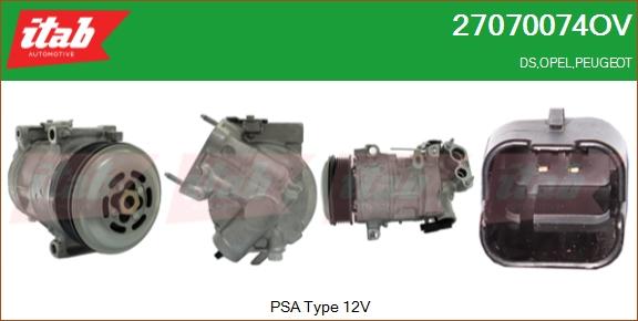 ITAB AUTOMOTIVE 27070074OV - Compresseur, climatisation cwaw.fr