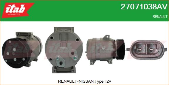 ITAB AUTOMOTIVE 27071038AV - Compresseur, climatisation cwaw.fr