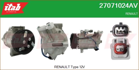 ITAB AUTOMOTIVE 27071024AV - Compresseur, climatisation cwaw.fr