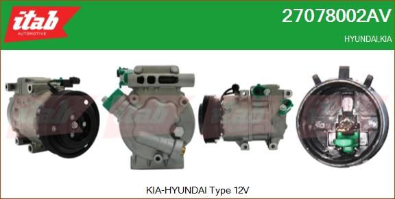 ITAB AUTOMOTIVE 27078002AV - Compresseur, climatisation cwaw.fr