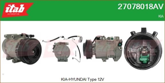 ITAB AUTOMOTIVE 27078018AV - Compresseur, climatisation cwaw.fr