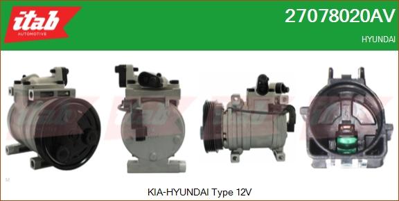 ITAB AUTOMOTIVE 27078020AV - Compresseur, climatisation cwaw.fr