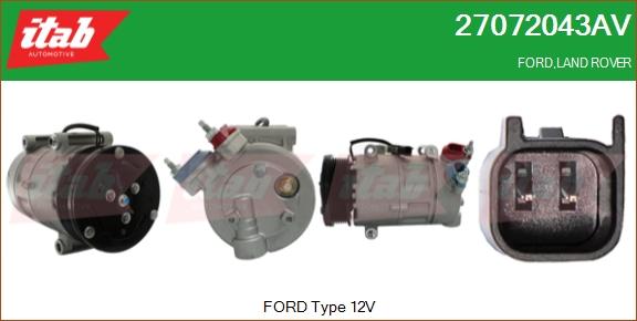 ITAB AUTOMOTIVE 27072043AV - Compresseur, climatisation cwaw.fr