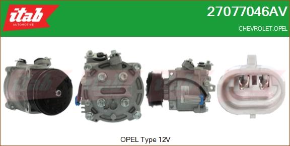 ITAB AUTOMOTIVE 27077046AV - Compresseur, climatisation cwaw.fr
