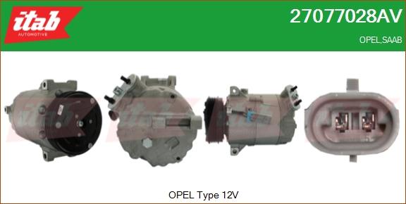 ITAB AUTOMOTIVE 27077028AV - Compresseur, climatisation cwaw.fr
