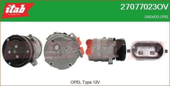 ITAB AUTOMOTIVE 27077023OV - Compresseur, climatisation cwaw.fr