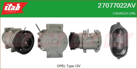 ITAB AUTOMOTIVE 27077022AV - Compresseur, climatisation cwaw.fr