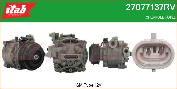 ITAB AUTOMOTIVE 27077137RV - Compresseur, climatisation cwaw.fr