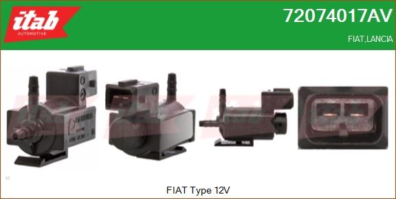 ITAB AUTOMOTIVE 72074017AV - Transmetteur de pression, contrôle des gaz d'échappement cwaw.fr