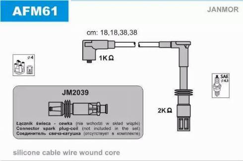 Janmor AFM61 - Kit de câbles d'allumage cwaw.fr