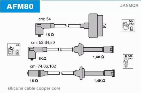 Janmor AFM80 - Kit de câbles d'allumage cwaw.fr